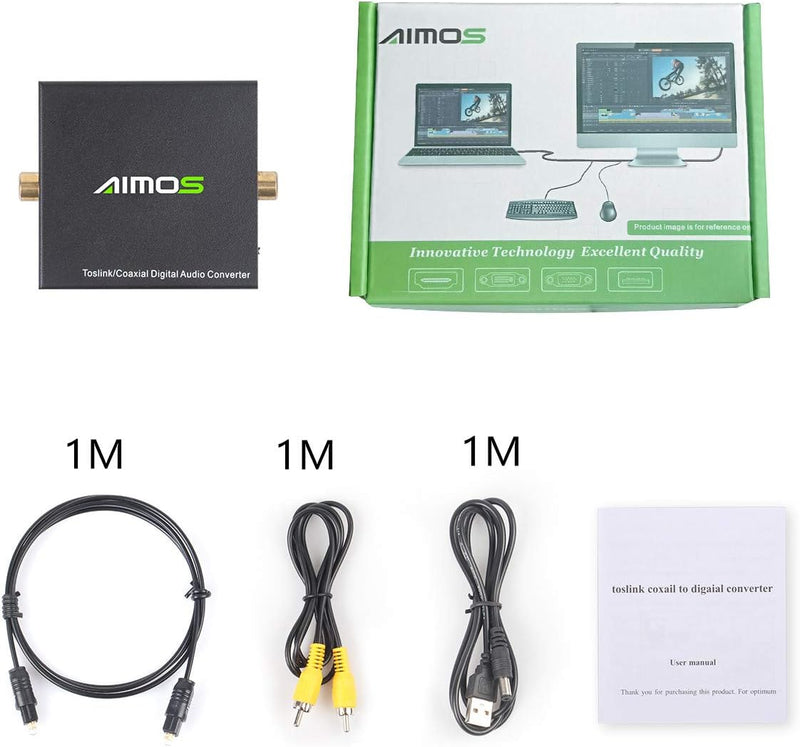 Optical zu Coaxial OR Coax auf Toslink Converter, Audio Bidirektional Adapter für PS3, HD DVD, PS4,