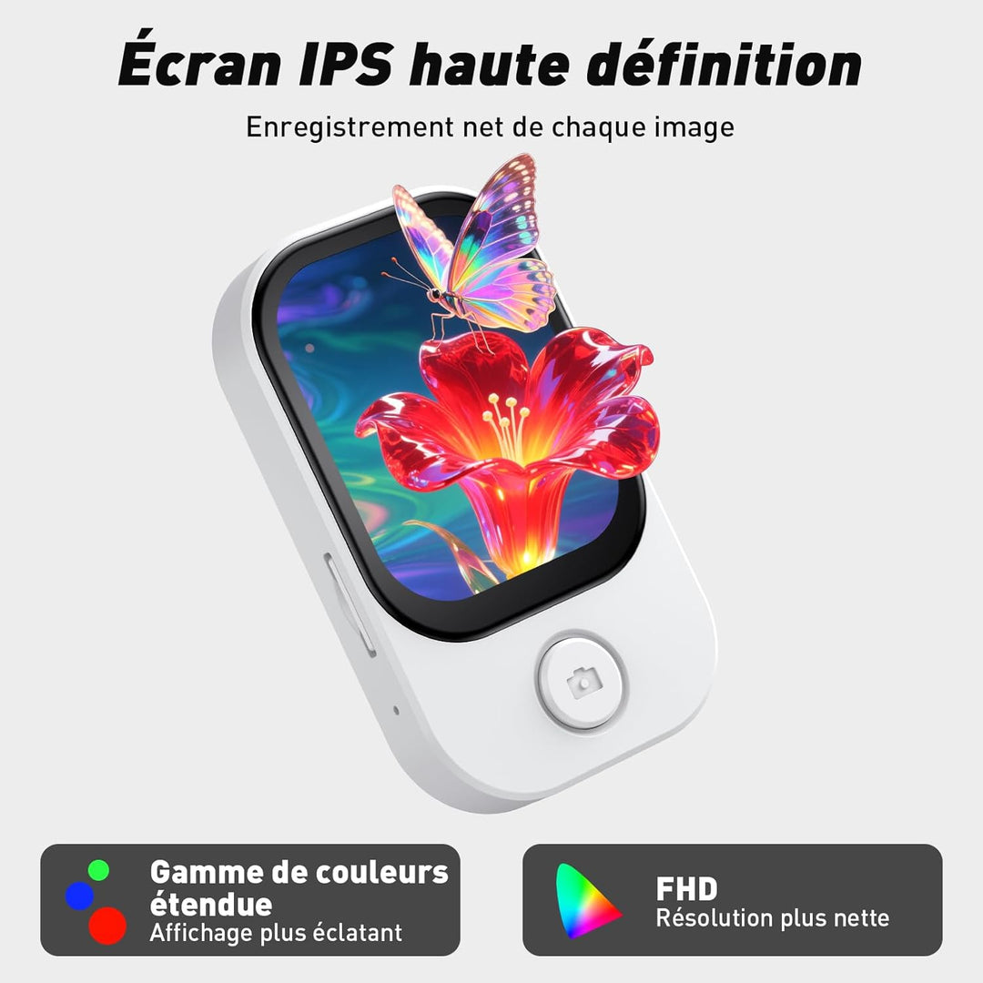 64GB MP3 Player Bluetooth 5.4 mit 180° Aufklappbar Kamera, RWSRW Mini Musik Player HD Lautsprecher F
