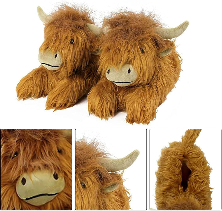 Highland Kuh Hausschuhe, Schottische Hochlandrinder Hausschuhe, Cute Animal Slippers, Unisex Hochlan