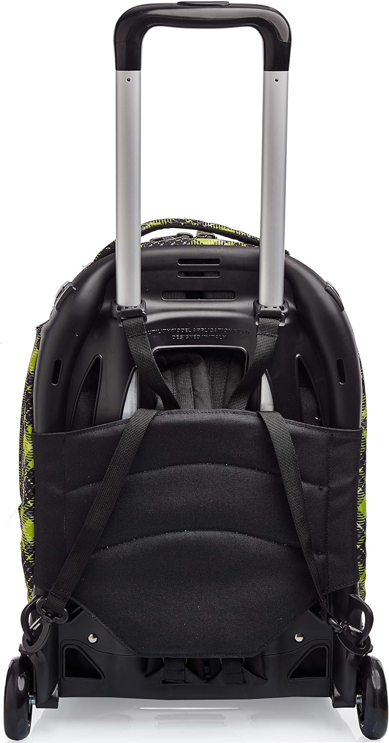 TROLLEY NEW TECH INVICTA TARTAN Rucksack mit Trolleyfunktion, 3 in 1, Schulranzen mit Rollen, Abnehm