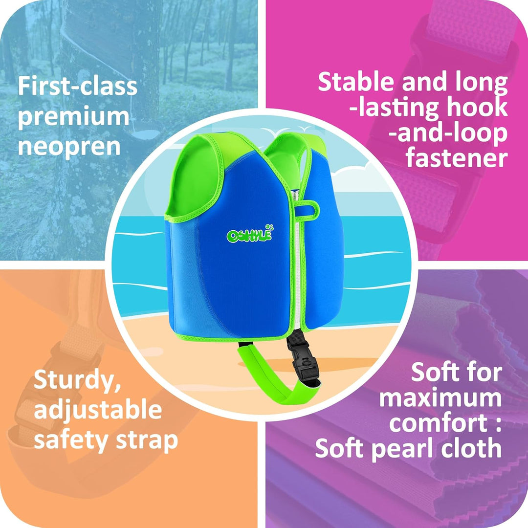 OSHYLE Kinder Schwimmweste - Jungen Mädchen Neopren Schwimmen Jacke Kleinkind Schwimmen Floating Neo