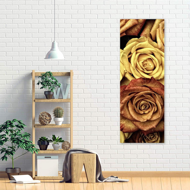 Feeby Wanddeko Rose Leinwandbild Kunstdruck abstrakt Braun 40x100 cm Leinwandbild 40x100 cm Braun_a,