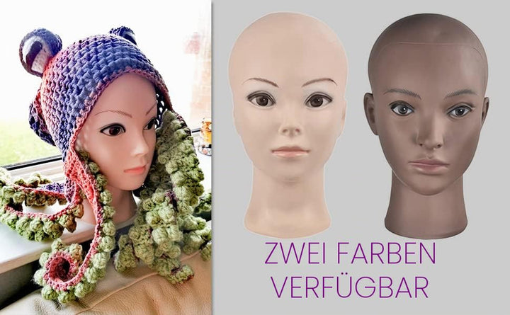 Mannequin-Kopf, weiblich, ohne Haare, Übungskopf für Perückenherstellung und zum Ausstellen von Perü