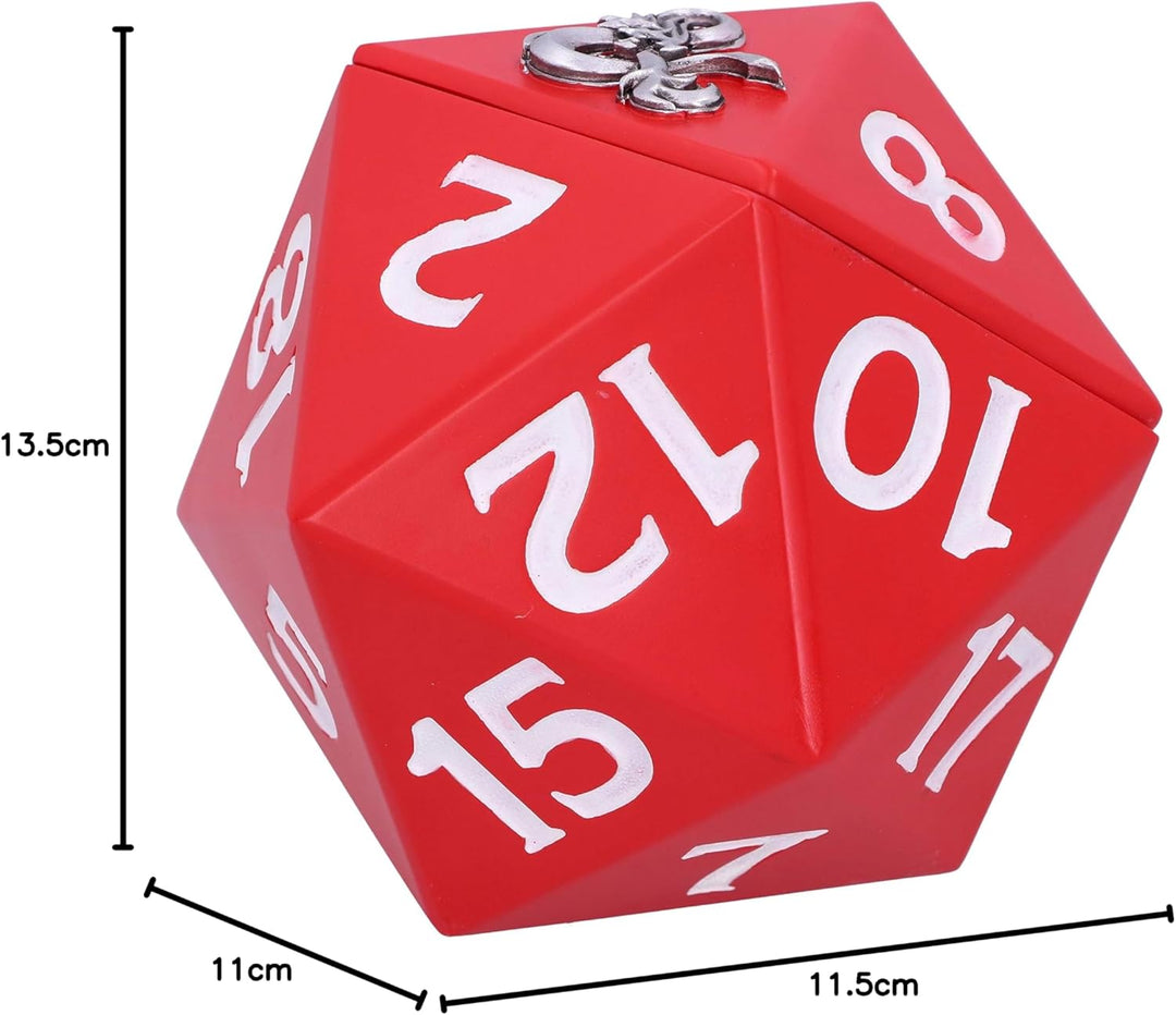 Nemesis Now, 13,5 cm Offiziell lizenzierte Dungeons & Dragons D20 Würfelaufbewahrungsbox, Harz, Blac