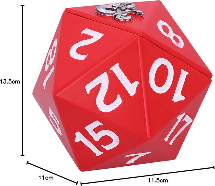 Nemesis Now, 13,5 cm Offiziell lizenzierte Dungeons & Dragons D20 Würfelaufbewahrungsbox, Harz, Blac