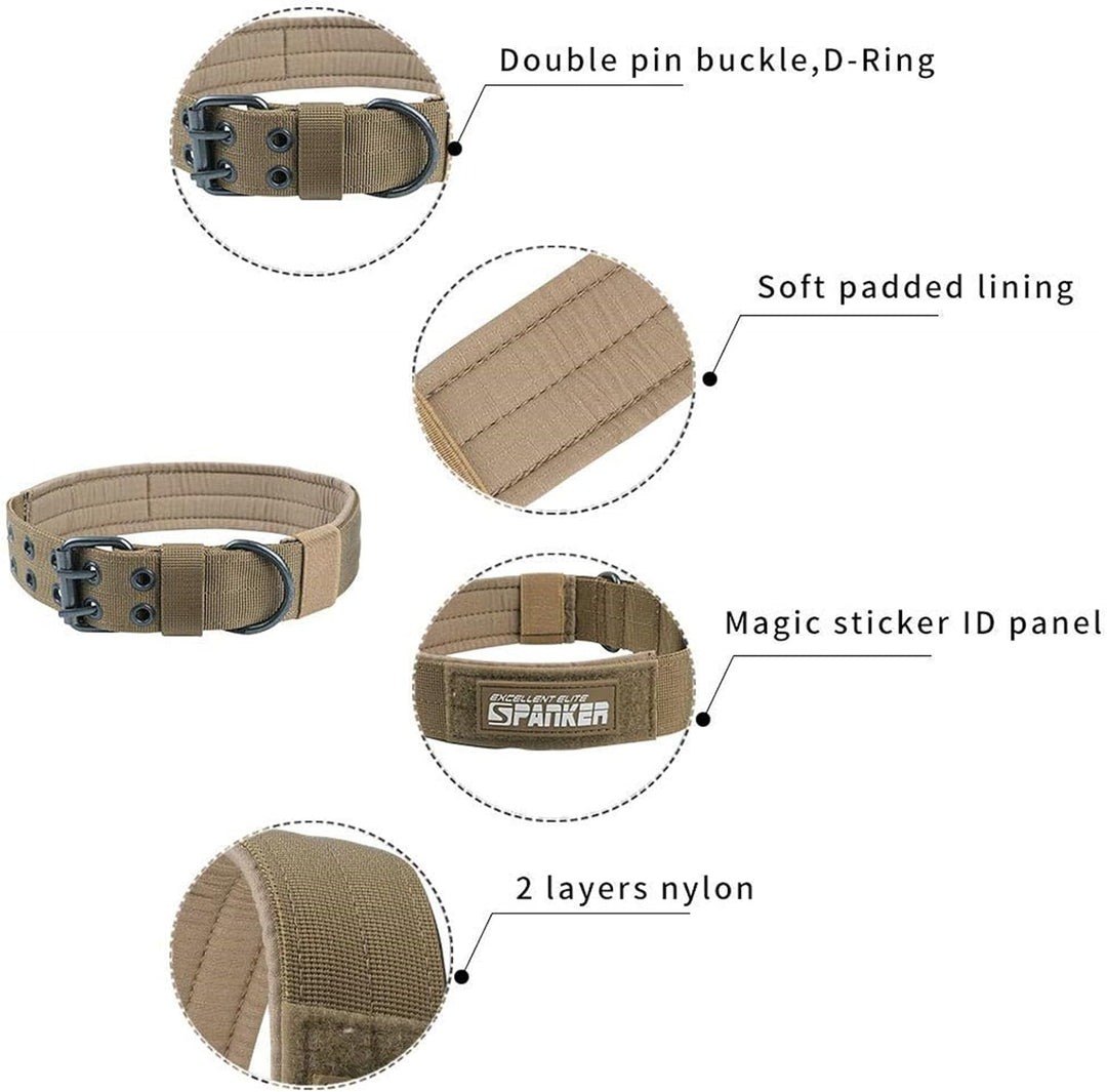 EXCELLENT ELITE SPANKER Militär-Hundehalsband Taktisches Hundehalsband Mit D-Ring Verstellbares Hund