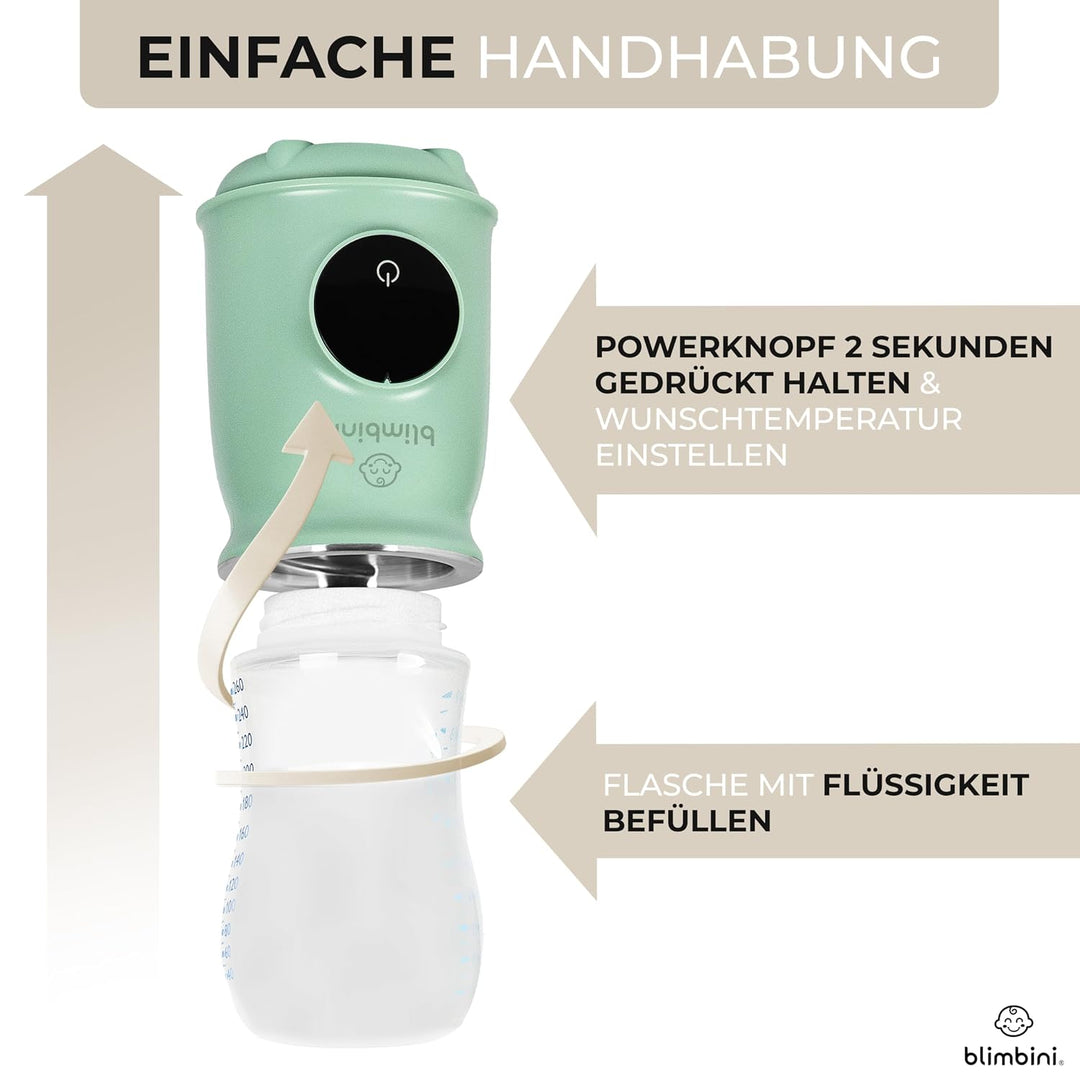 Pro+ tragbarer Flaschenwärmer Baby unterwegs mit genauer Temperatursteuerung &amp; USB-C - akkubetrieben