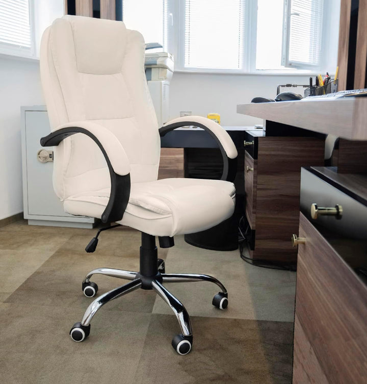 MALATEC Bequeme Bürostuhl Chefsessel Drehstuhl Ergonomischer Schreibtischstuhl mit Kunstlederbezug S