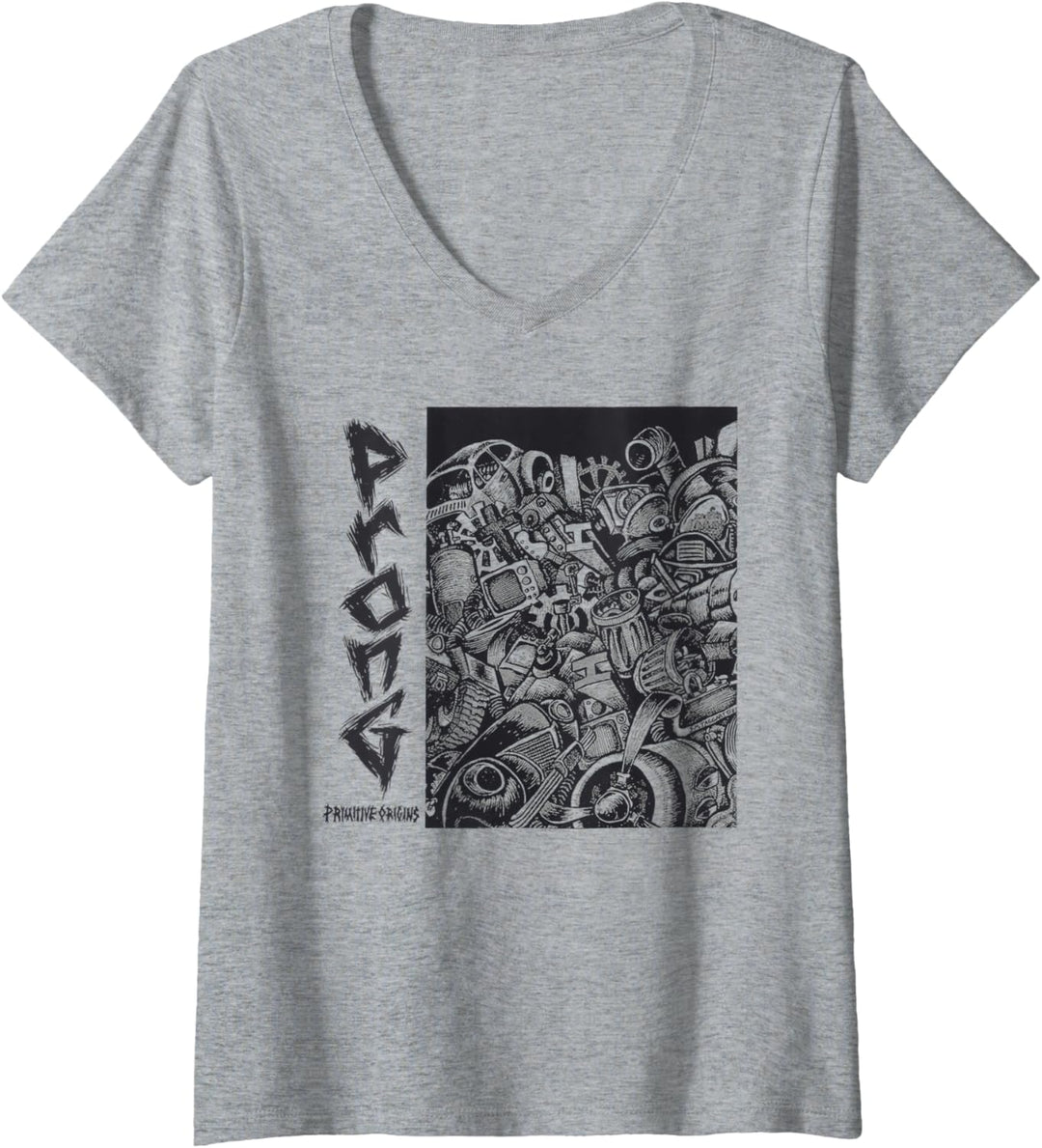 Primitive Ursprünge von Prong T-Shirt mit V-Ausschnitt