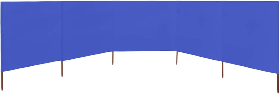 Homgoday 5 Paneele Windschutz Stoff 600x120cm Azurblau Camping Windschutz Blocker Windblocker Garten
