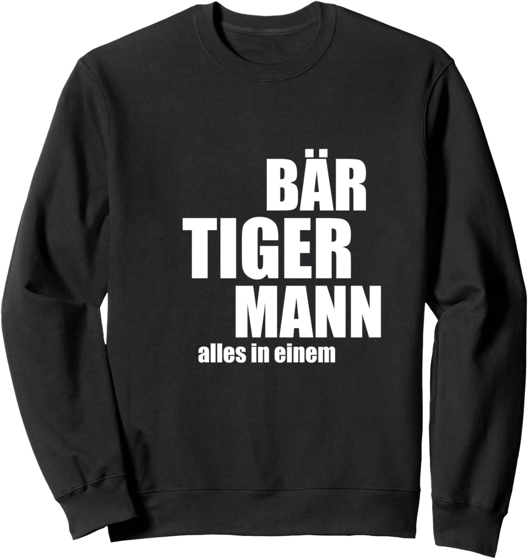 Bär Tiger Mann alles in einem Geschenkidee für Bartträger Sweatshirt