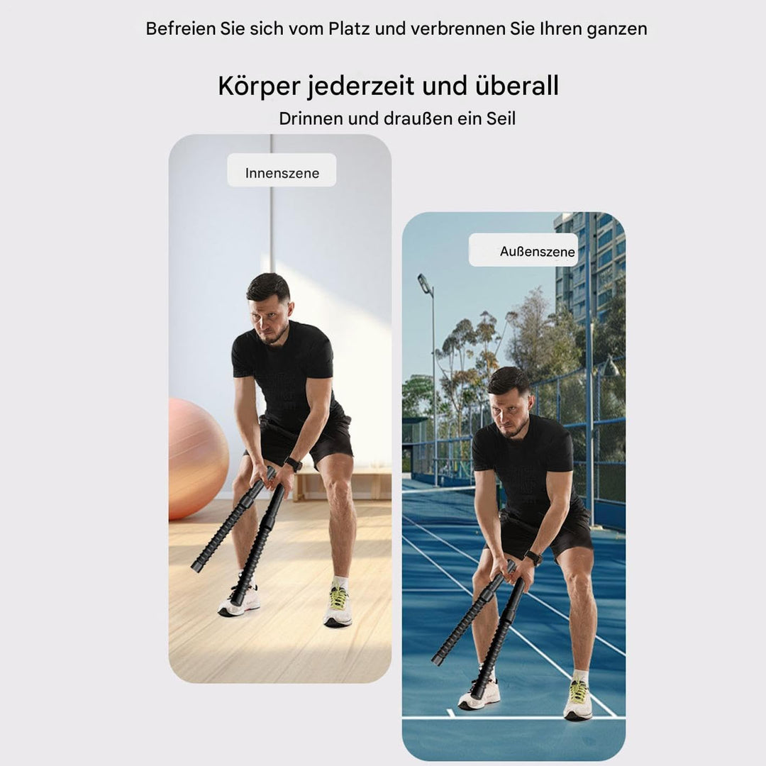 Battle Ropes, Seillose Kampfseile, Schwingseil Ohne Kabel Mit Non-Slip Griff Leicht & Tragbar Für Kr