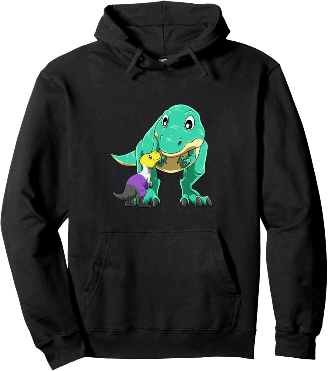 Nicht binärer Stolz T-Rex Mamasaurus Pullover Hoodie