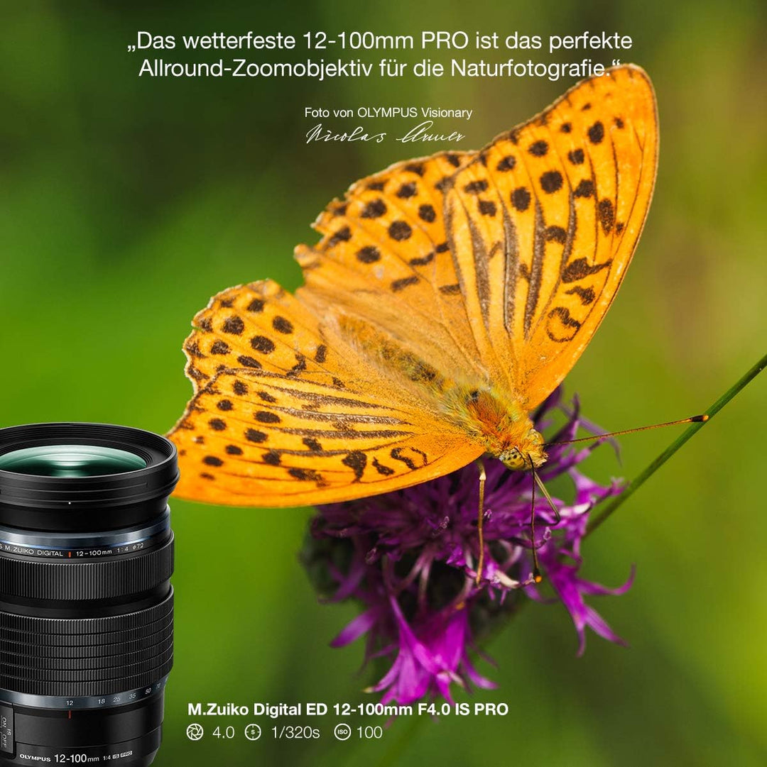 Olympus M. Zuiko Digital ED 12-100mm F4 IS Pro Objektiv, geeignet für alle MFT-Kameras (Olympus OM-D