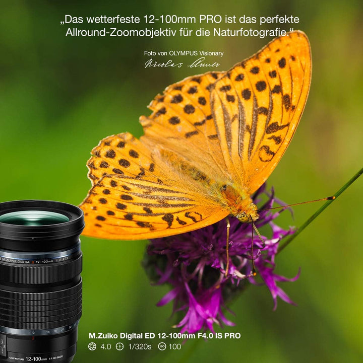 Olympus M. Zuiko Digital ED 12-100mm F4 IS Pro Objektiv, geeignet für alle MFT-Kameras (Olympus OM-D
