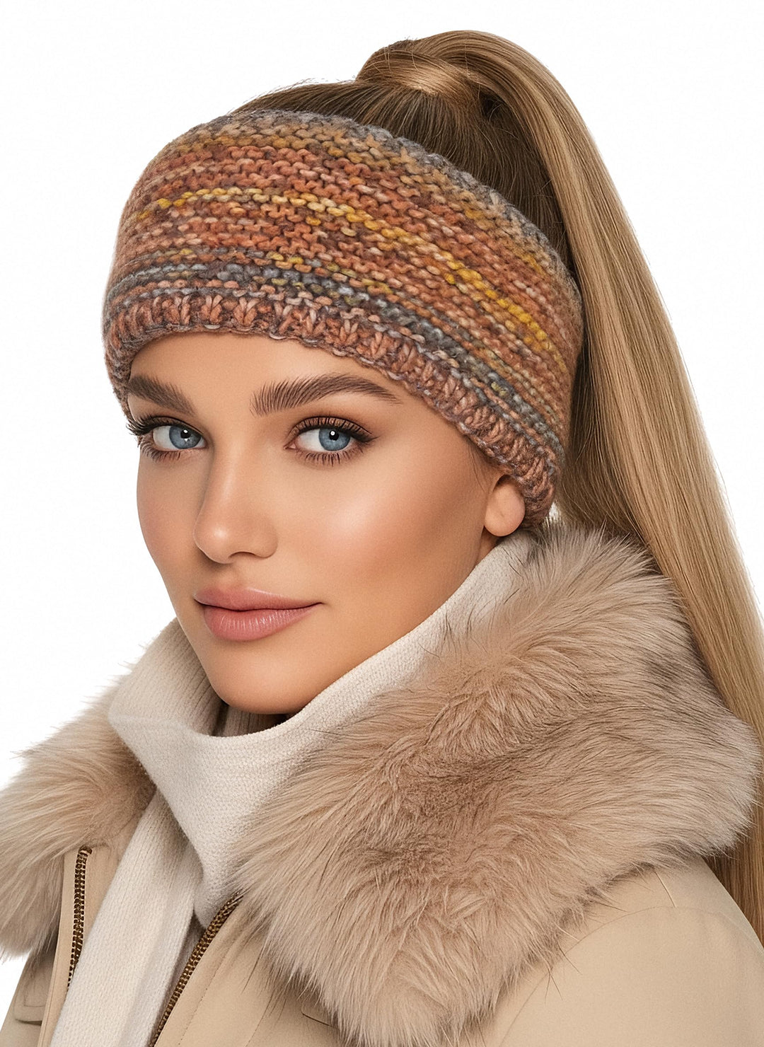 Baesics Stirnband Farbverlauf Orange für Damen & Herren – warme & elastische Unisex Ohrenwärmer mit