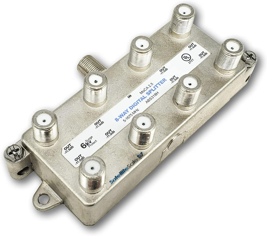 Amphenol 8-fach digitaler Splitter MoCA 2.5 ABS318H silber 8 Way, 8 Way