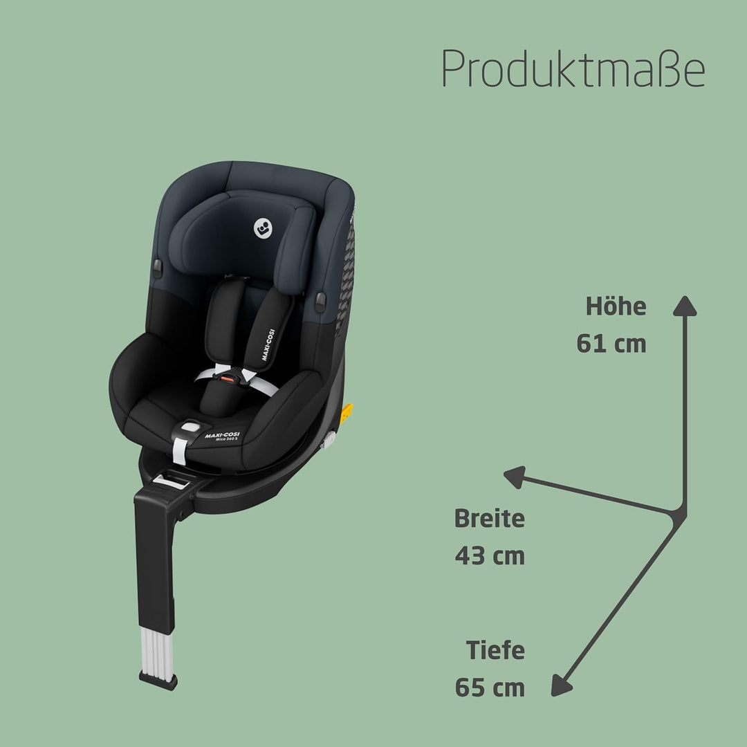 Maxi-Cosi Mica 360 S, Autositz 360 Grad drehbar, 3 Monate– 4 Jahre (61–105 cm), i-Size Baby Autositz