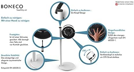 BONECO Air Shower Ventilator F225 – höhenverstellbarer Standventilator mit 32 Leistungsstufen – kipp