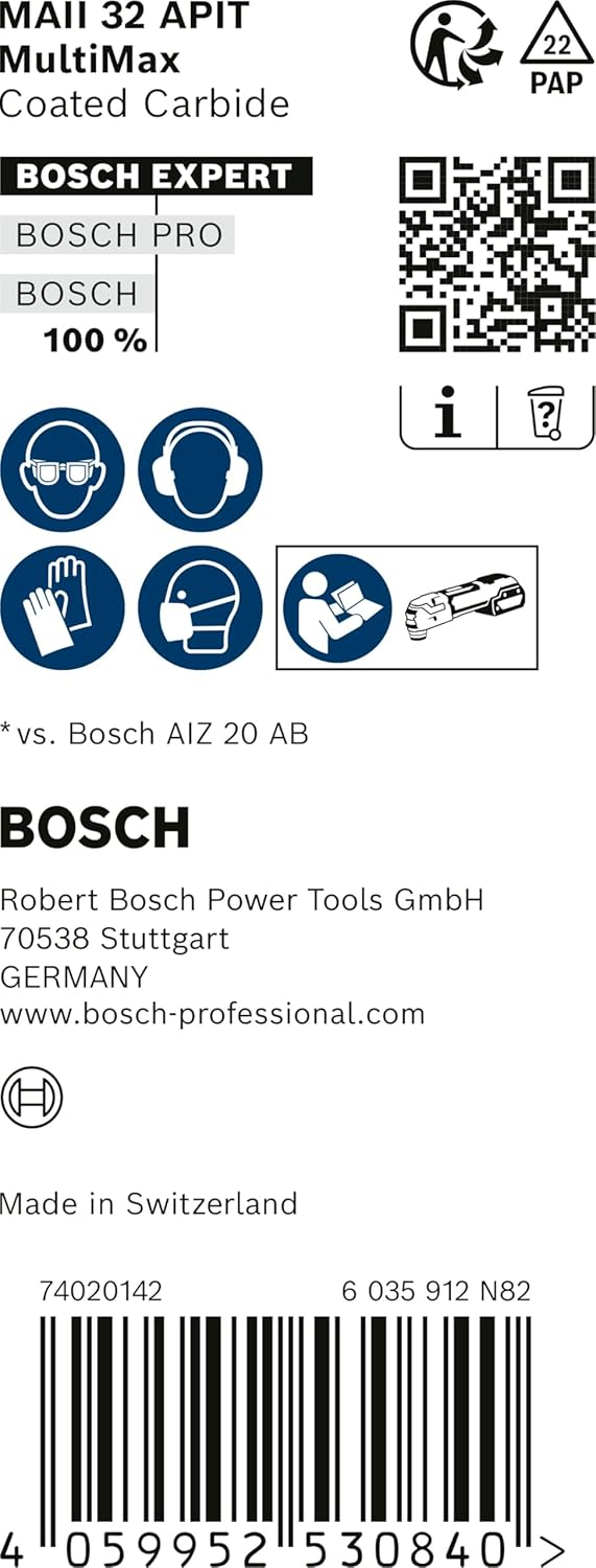 Bosch Professional 10x Sägeblatt Expert MultiMax MAII 32 APIT (für Edelstahlbleche, Breite 32 mm, Zu