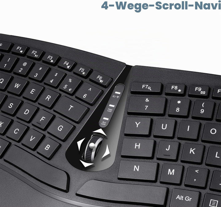 Perixx PERIDUO-606 Wireless Mini Ergonomic Keyboard with Portable Vertical Mouse - Adjustable Palm R