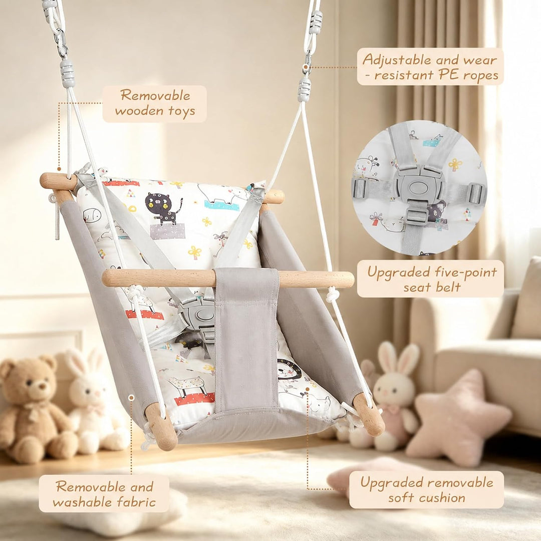 Babyschaukel Kinderschaukel, Baby Schaukel Indoor für Babys ab 6 Monaten und Kleinkinder bis 3+ Jahr