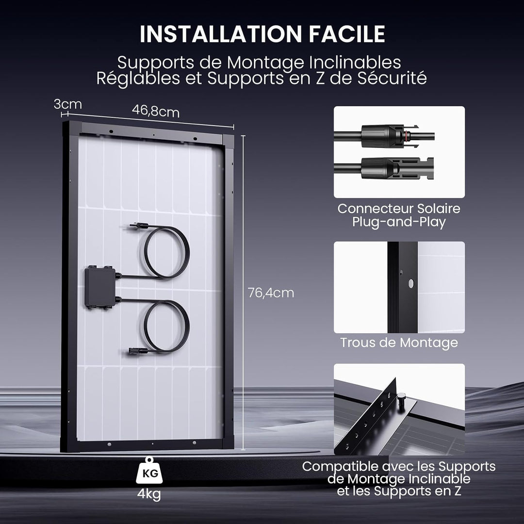 N-Type 16BB 55W Monokristalline Solarmodule, Callsun 55W Solarpanel, PV-Module,3.2mm Glas,Ideal für