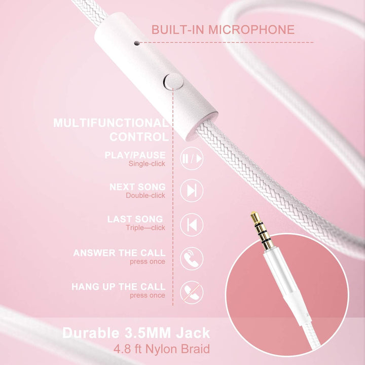 LORELEI X8 Over-Ear-Kopfhörer mit Mikrofon mit 1,45 m verwicklungsfreier Nylonschnur und 3,5-mm-Stec