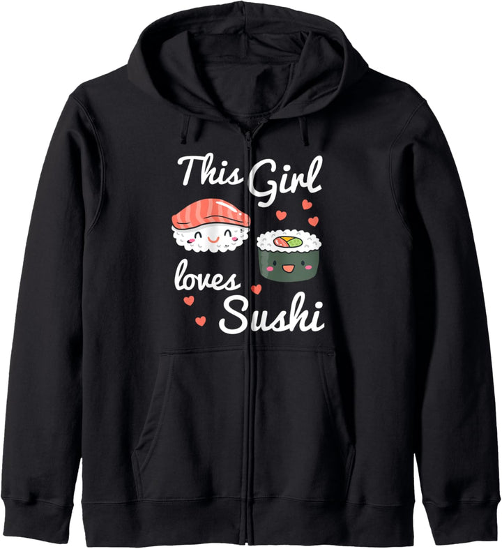 Sushi Tshirt Geschenk Maki Lachs Asiatisch Kapuzenjacke