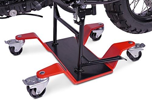 ConStands Mover II 400 kg - Motorrad Rangierhilfe für Moto Guzzi Stelvio Rot Hauptständer Rangierwag