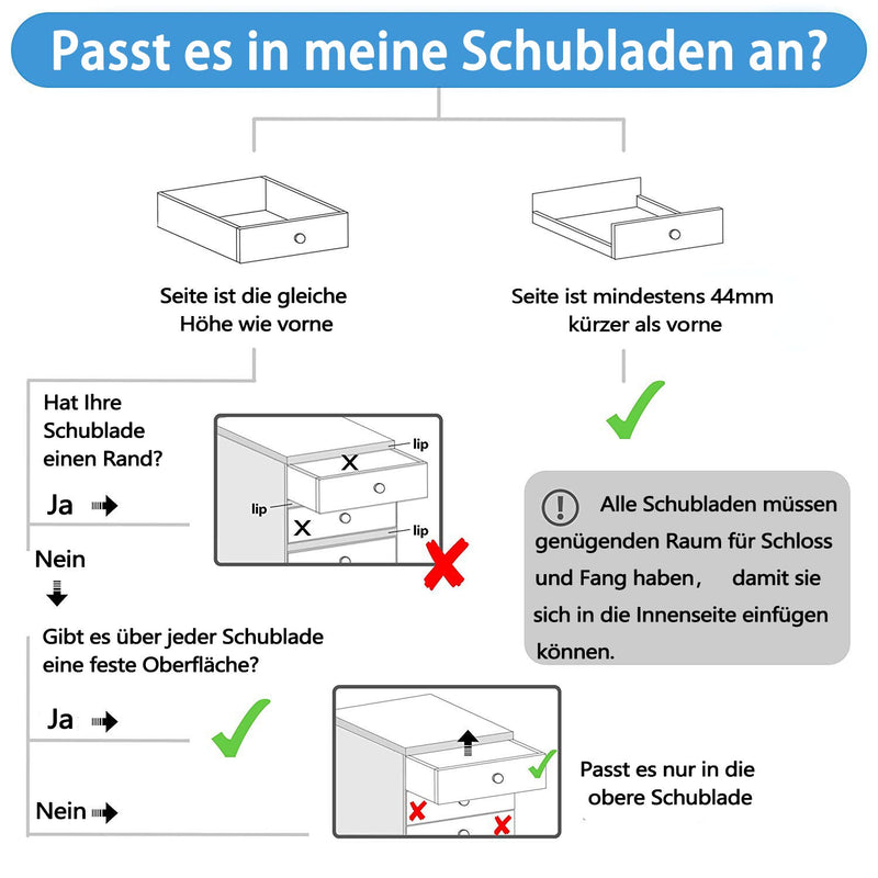 Norjews Baby Sicherheit Magnetisches Schrankschloss(20 Schlösser + 3 Schlüssel) | zum Kindersicherun
