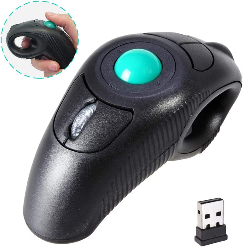 IMAGE Trackball Maus Kabellose USB Hanheld Funkmaus mit Laser für Rechts- oder Linkshänder