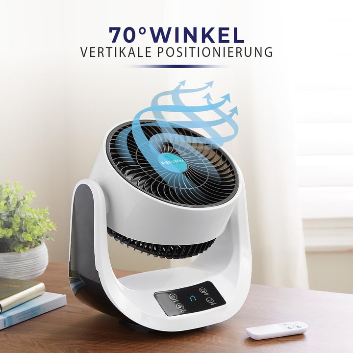 3 Pagen® kompakter Ventilator mit Fernbedienung – 3 Geschwindigkeitsstufen für ideale Abkühlung – 70