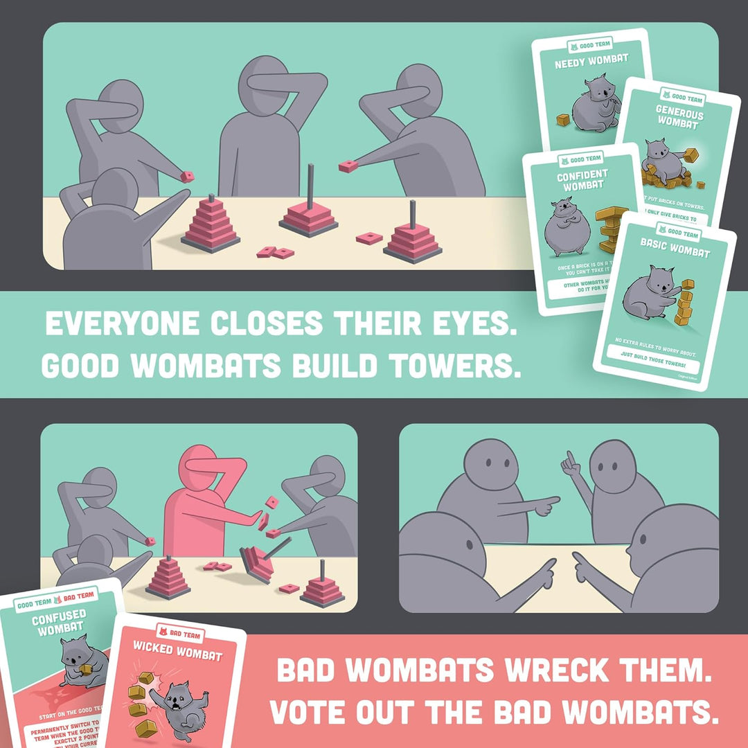 Exploding Kittens Hand to Hand Wombat Card Game by Fun Family Card Games for Adults Teens & Kids - F
