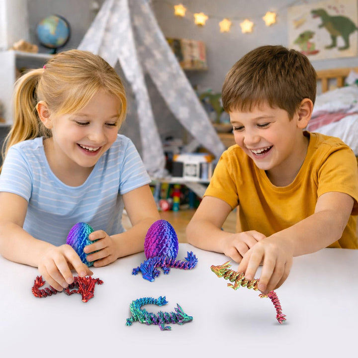 Spiuel-Ei: 8er-Set 3D-gedruckte Dracheneier mit Mini-Drachenfiguren, 12,7 cm
