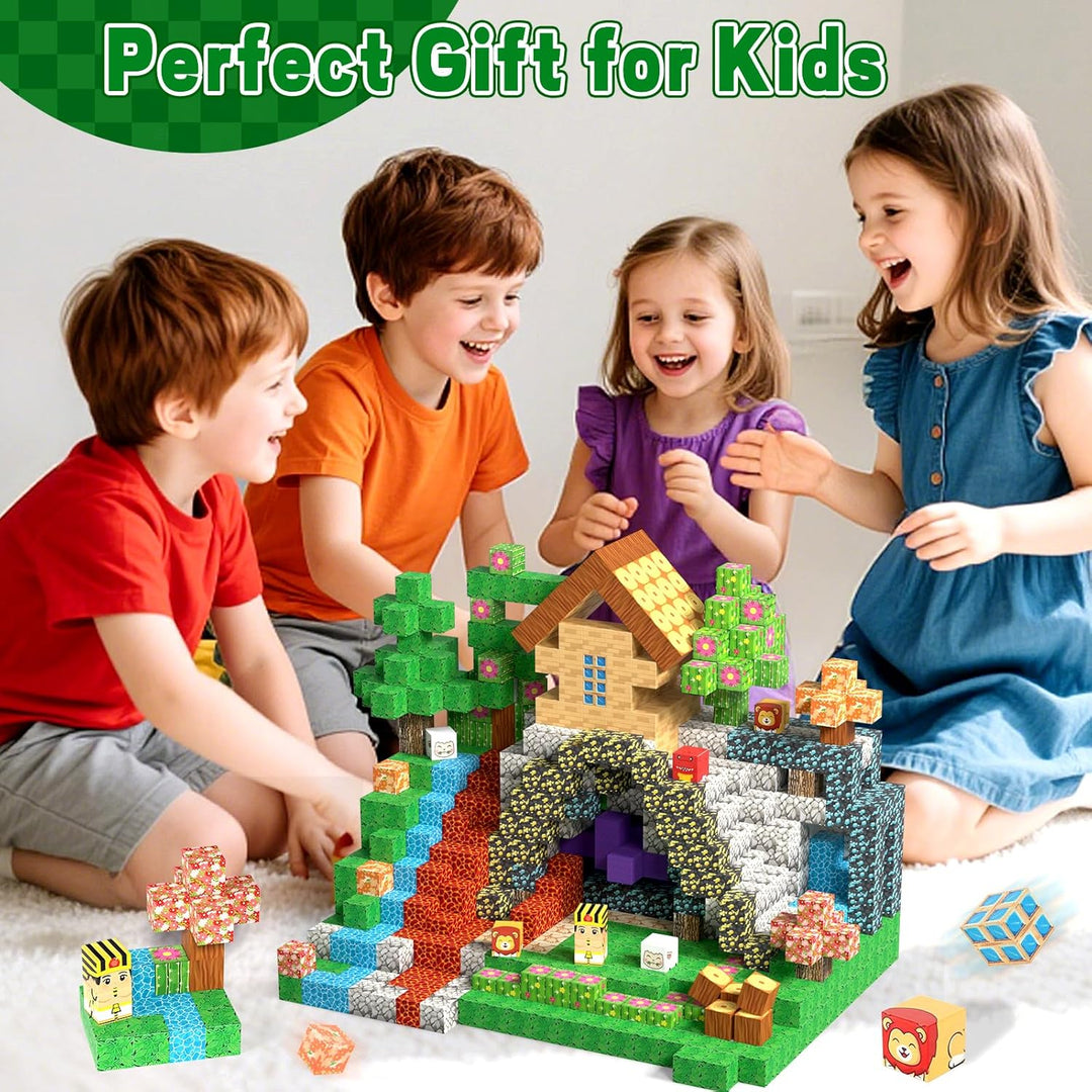 150 Stück Magnetische Bausteine,Magnetische Bausteine Bauspielzeug, Magnetisches Spielzeug Blöcke, M