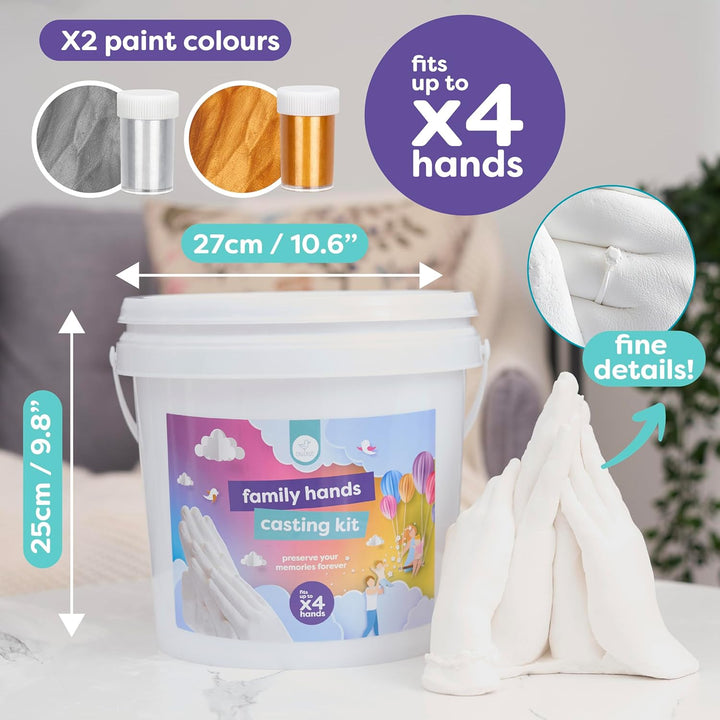 chuckle XL 3D Gipsabdruck Handabdruck Set Für Paare Und Familien – Kreatives Gipsabdruck Set Für Hoc
