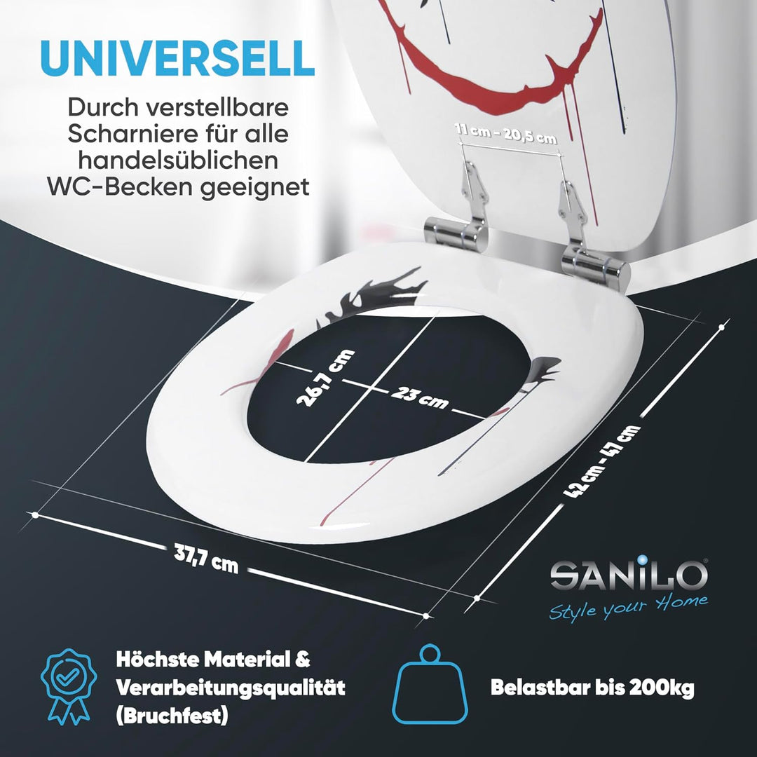 Sanilo WC Sitz mit Absenkautomatik, viele neue Toilettendeckel zur Auswahl, hochwertige Oberfläche,