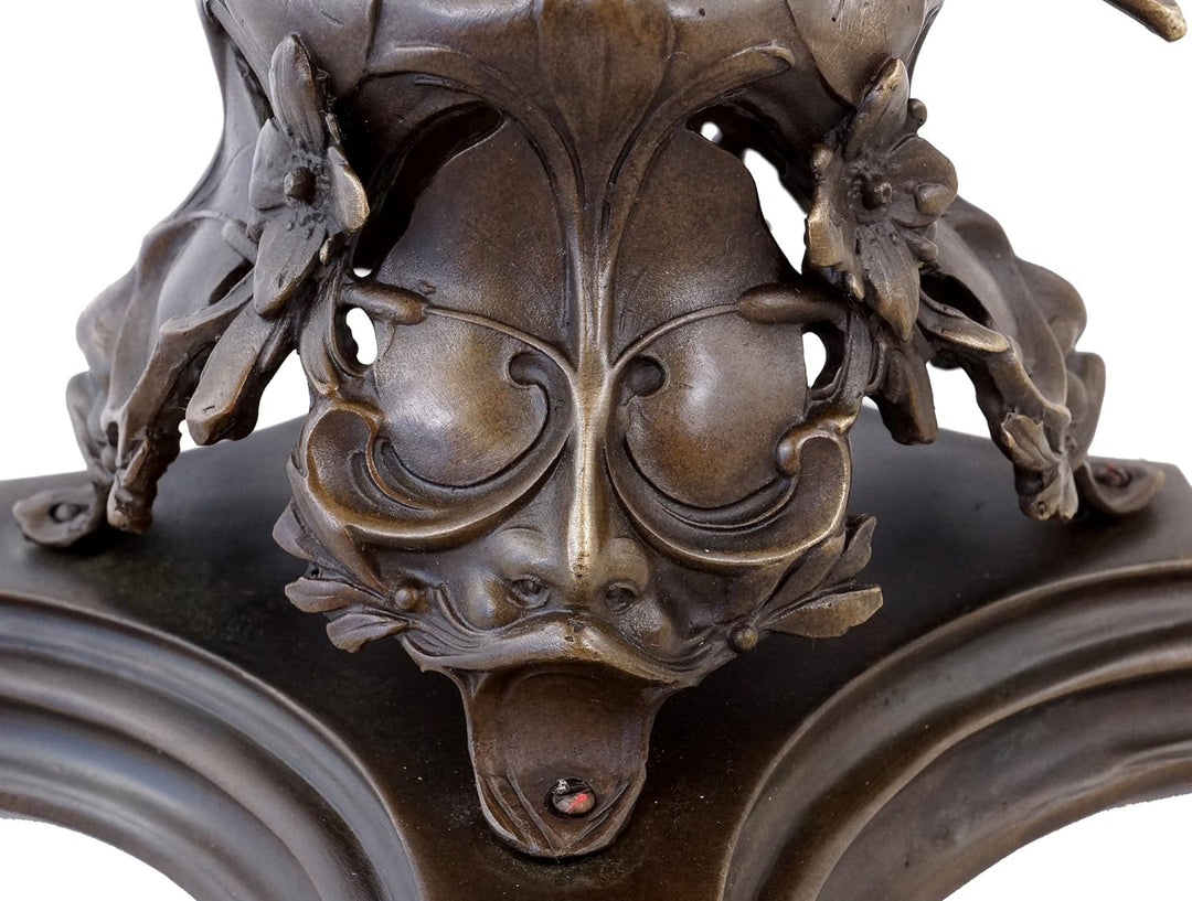 Kunst & Ambiente - Wassermann mit Bronzeschale - Jugendstil Tafelaufsatz in Bronze - Skulpturen kauf