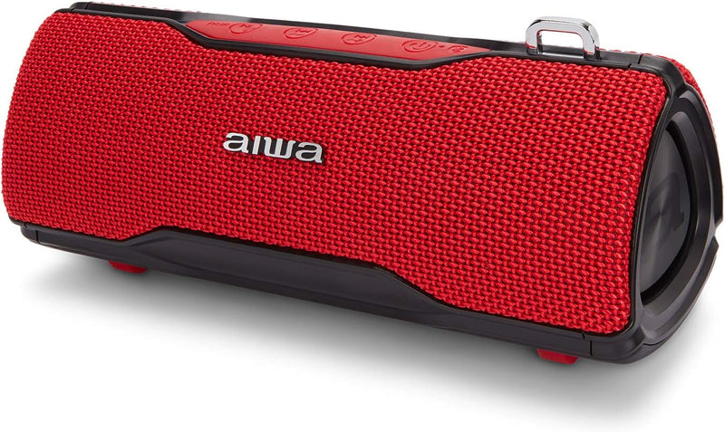 AIWA BST-500RD: Stereo-Bluetooth-Lautsprecher, TWS, tragbar, rot, geeignet für Android oder iPhone