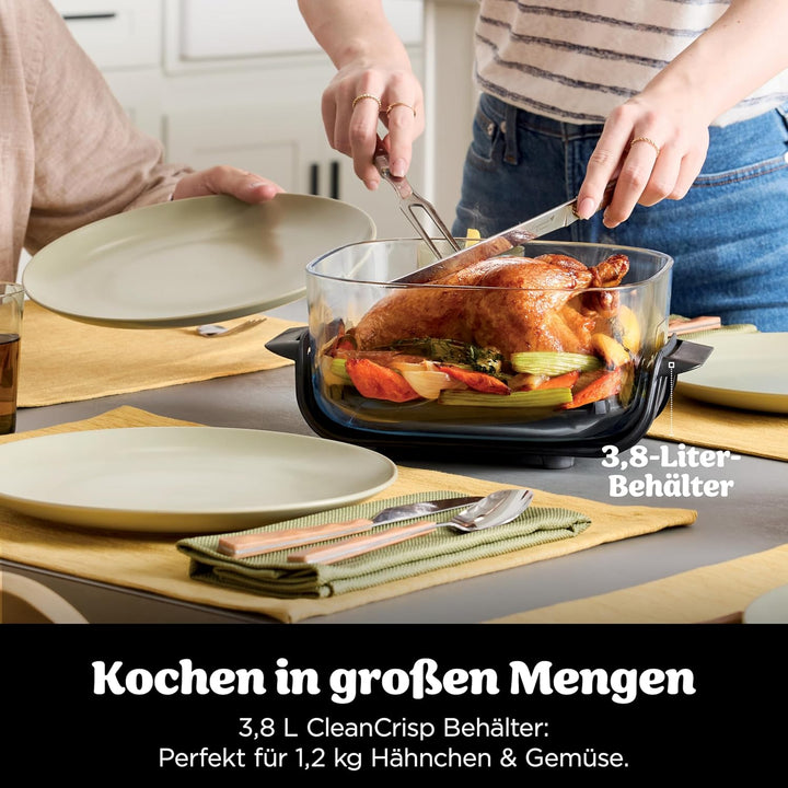 Ninja CRISPi tragbare Air fryer Heissluftfritteuse, 3,8 l, 4-in-1: Heissluftfrittieren, Braten, Warm