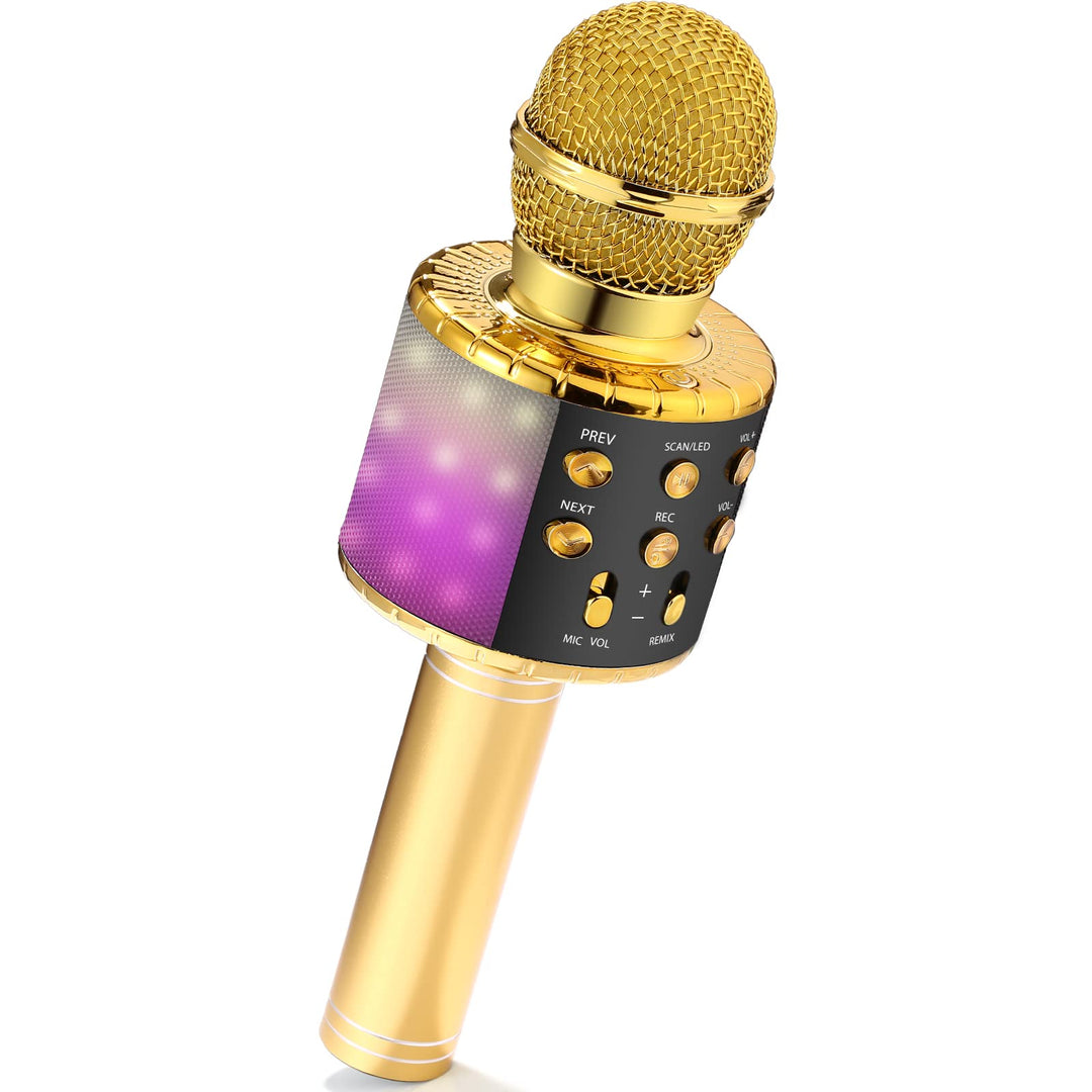 Fede Karaoke Mikrofon, Drahtloses Bluetooth Mikrofon für Kinder, Lustige Geschenke Spielzeug für Tee