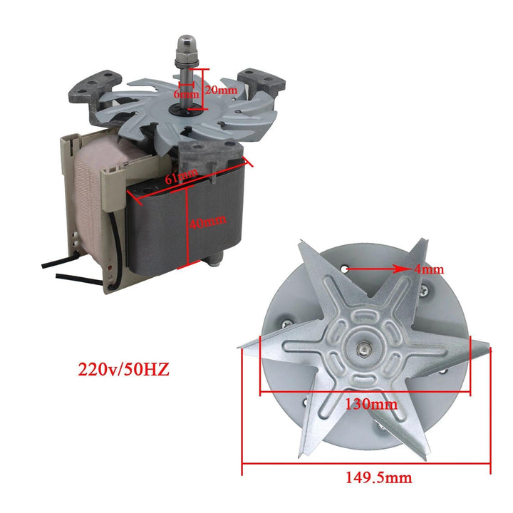 Lüftermotor backofen motor 230v mit flügel lüfterflügel herdlüfter herdventilator gebläsemotor ofenl
