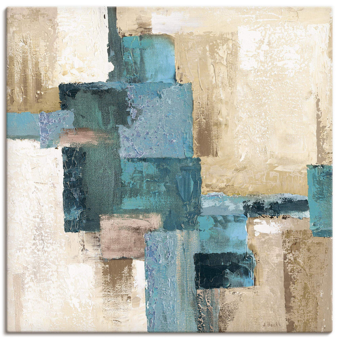 ARTland Leinwandbilder Wandbild Bild Leinwand 100x100 cm Quadratisch Gemälde Modern Abstrakte Kunst