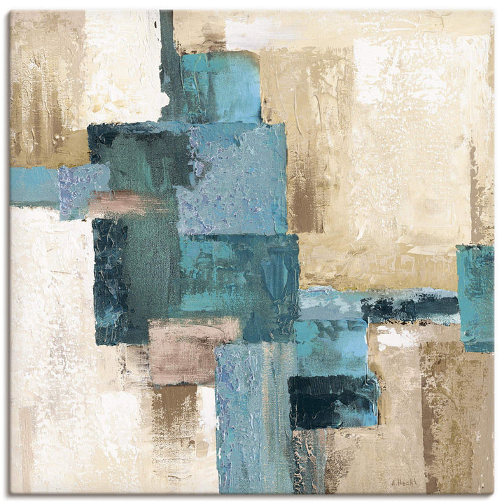ARTland Leinwandbilder Wandbild Bild Leinwand 100x100 cm Quadratisch Gemälde Modern Abstrakte Kunst