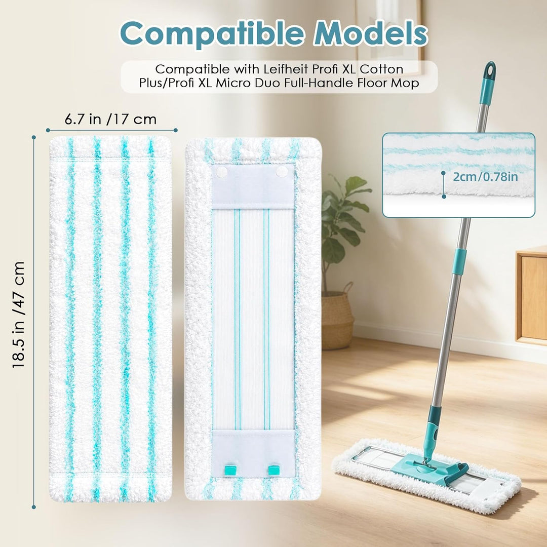 5 Stück Wischbezüge für Leifheit Profi XL Cotton Plus / Profi XL Micro Duo Vollstiel Bodenwischer,Mi