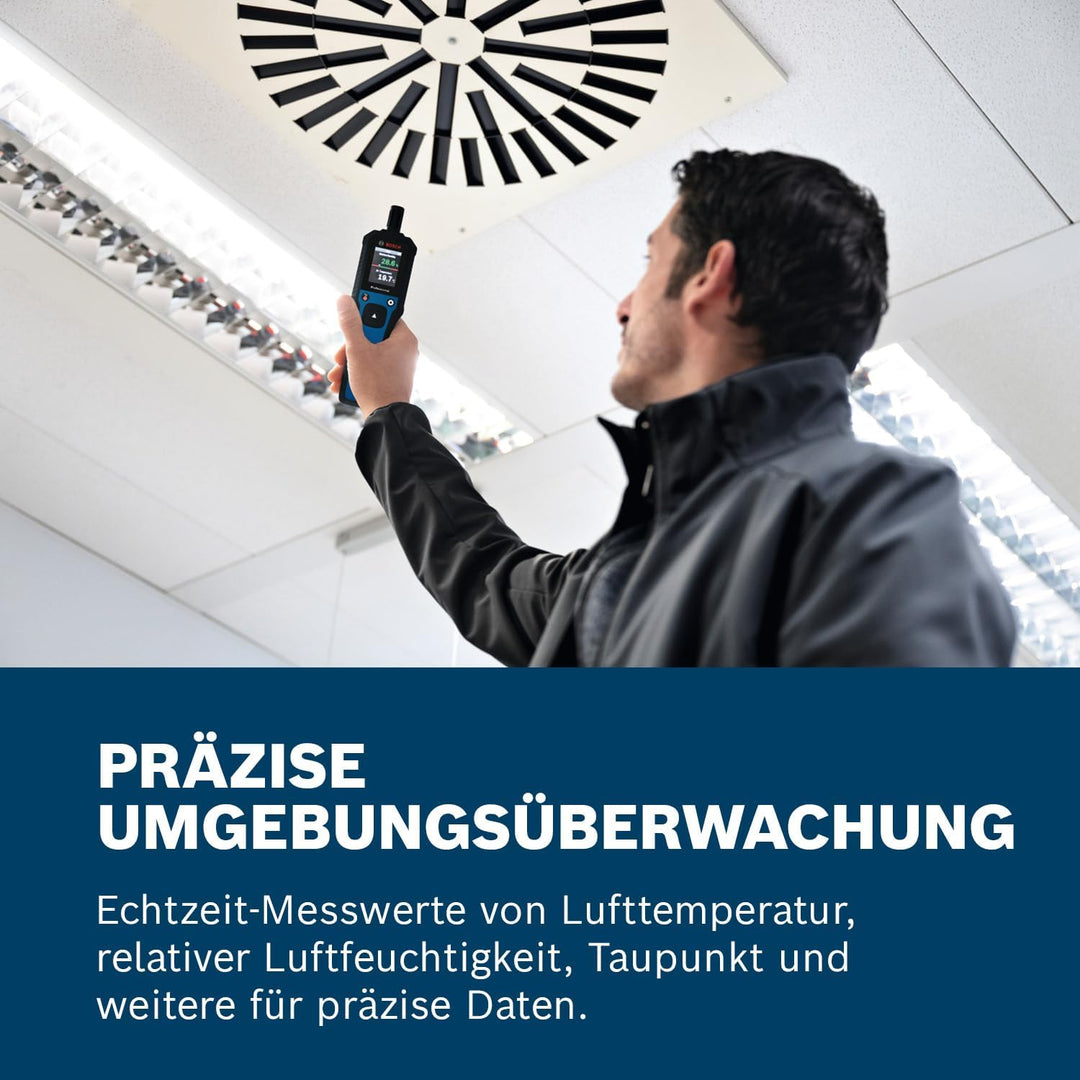 Bosch Professional Thermo-Hygrometer GDH 1-17 (Echtzeit-Messwerte, kontrastreiche Farb-LCD-Anzeige,