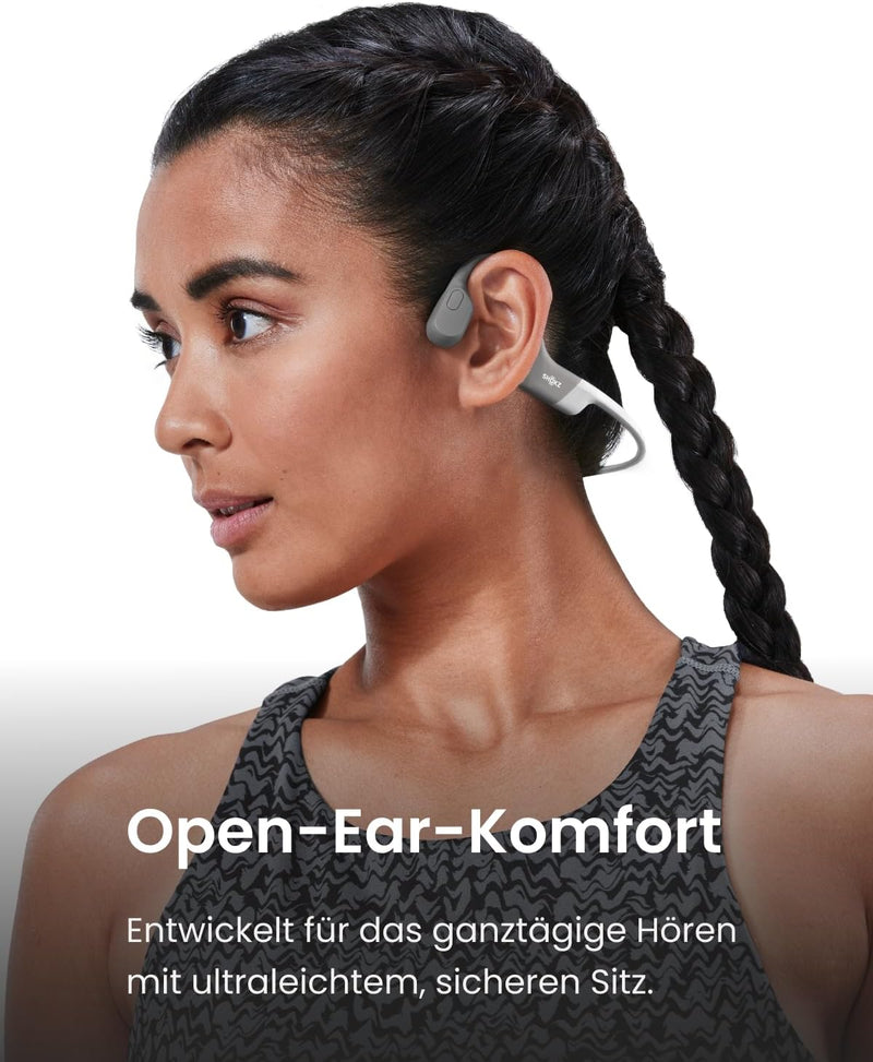 SHOKZ OpenRun Knochenschall Kopfhörer, Bone Conduction Bluetooth Kabellos Sport Kopfhörer, Open-Ear