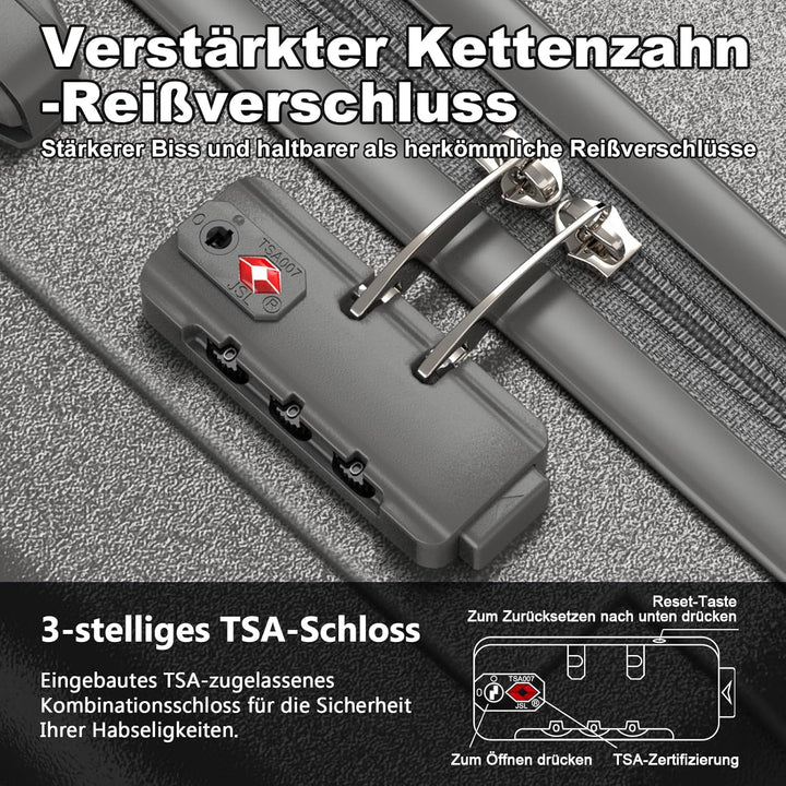 Joyway Kofferset 6tlg Hartschale Leicht mit 4 Rollen und TSA-Schloss Der Gepäcksets Enthält 1 Multif