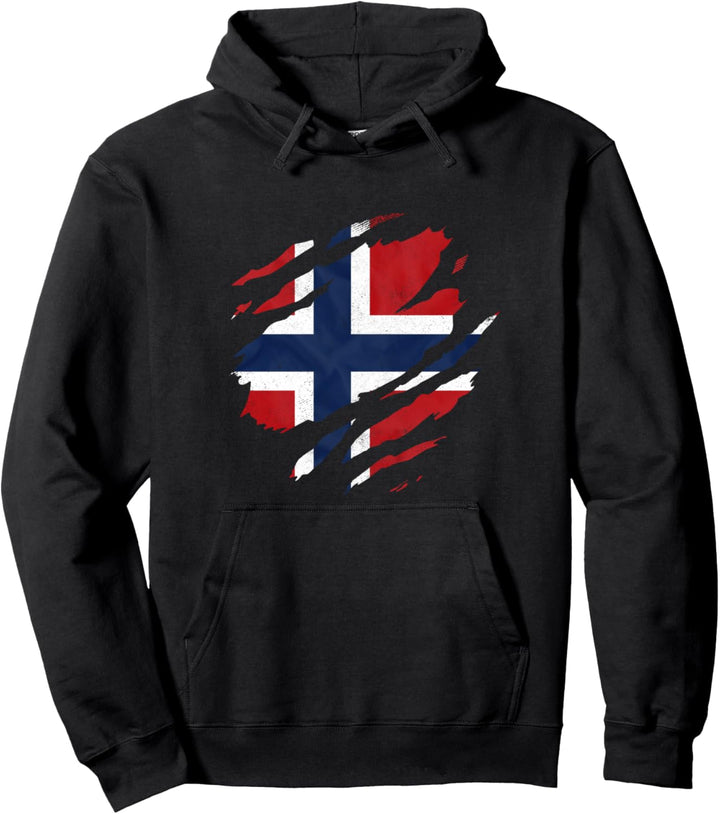 Norwegische Fahne Norge Noreg Skandinavien Flagge Norwegen Pullover Hoodie
